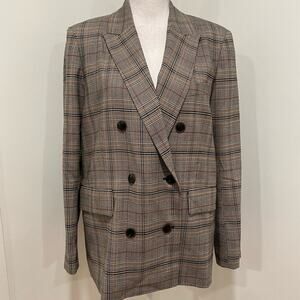 Gerard Darel Wool Blend Plaid Blazer